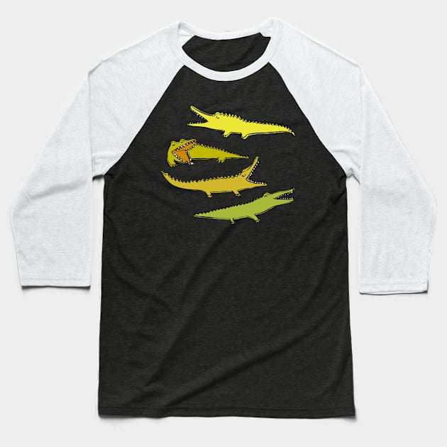 Crocodiles Baseball T-Shirt by Cecilia Mok